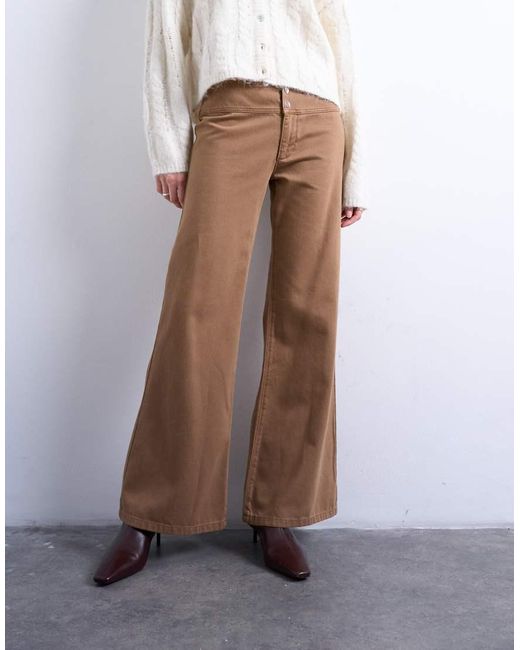 TOPSHOP White Low Rise Flared Pants