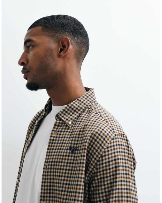 Barbour Gray Finkle Long Sleeve Tailored Gingham Check Shirt for men