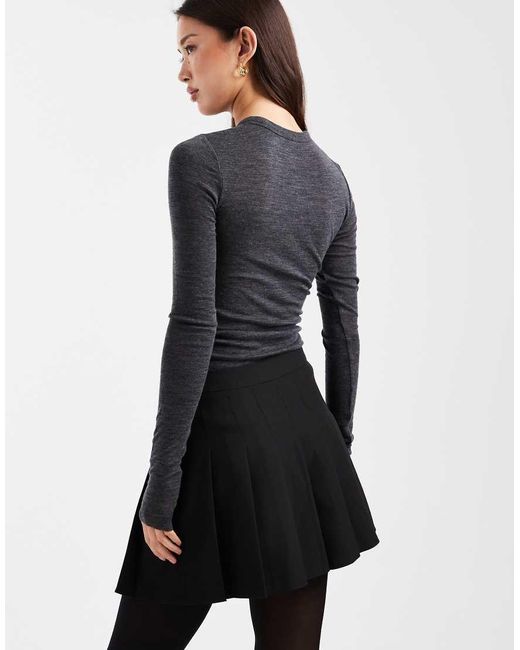ASOS Black Pleated Mini Skirt