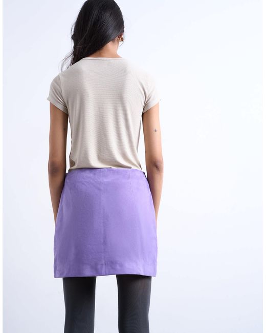 TOPSHOP Purple Real Suede Pelmet Mini Skirt