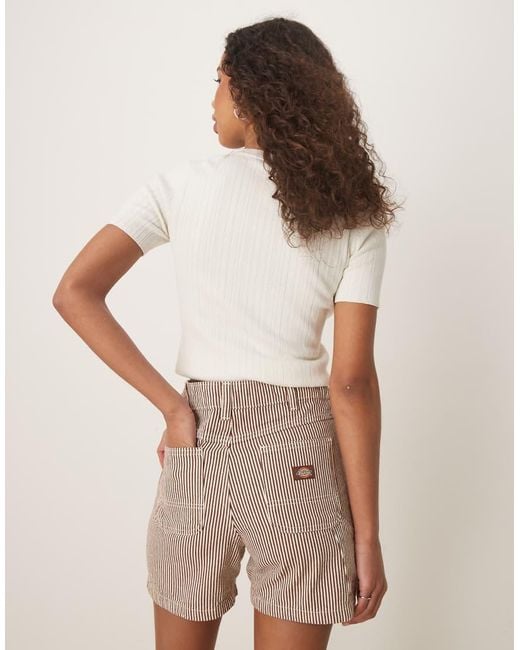 Dickies Brown Hickory Stripe Carpenter Shorts