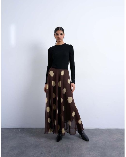 TOPSHOP Volle Maxirok Van Chiffon in het Black