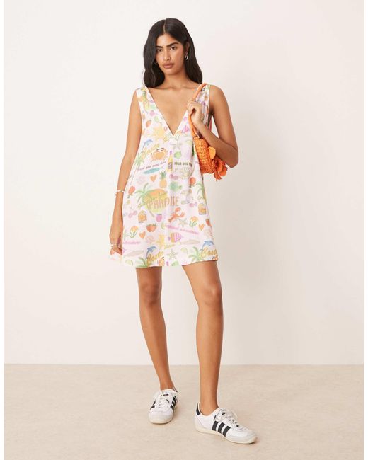 ASOS White Deep V Shift Dress