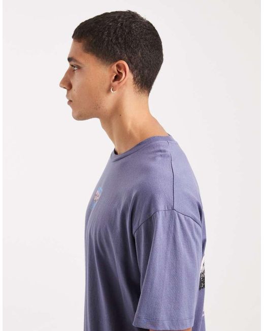 Jack & Jones Blue T-Shirt With Mountain Backprint for men
