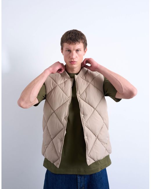 Topman Multicolor Diamond Quilt Vest for men