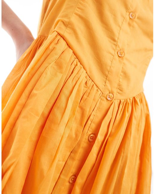 ASOS Orange Voile Picnic Mini Sundress