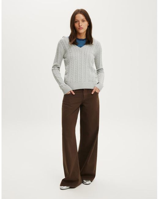 Cotton On Gray Cotton V Neck Pullover