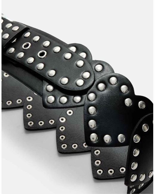 Ceinture large à cœurs Stradivarius en coloris White