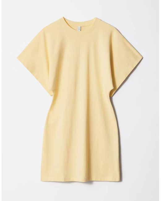 & Other Stories Natural Mini Jersey T-shirt Dress With Short Kimono Sleeves