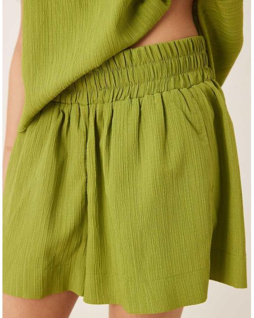 ASOS Green Pull On Shorts Co-ord