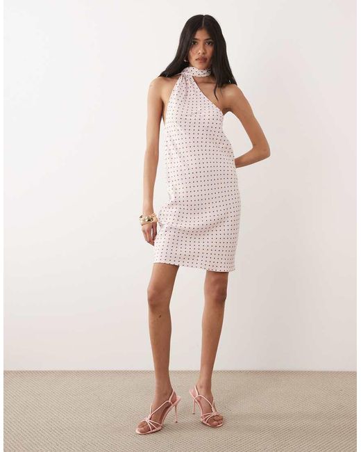 ASOS Pink Satin Scarf Mini Dress