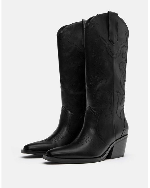 Santiags Pull&Bear en coloris Black