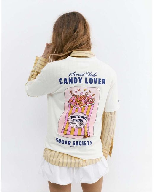 Pull&Bear White Candy Lover T-shirt