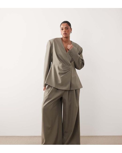 ARRANGE Natural Curve Draped Tailored Wide Leg Trouser