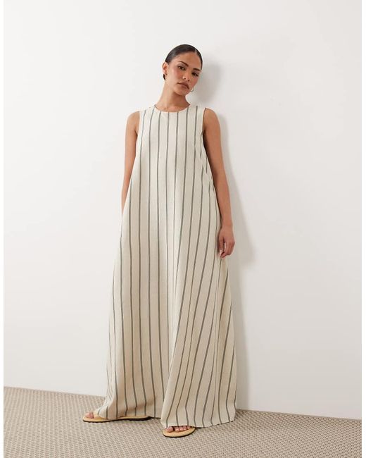 JDY Petite White Linen Blend Sleeveless Maxi Dress