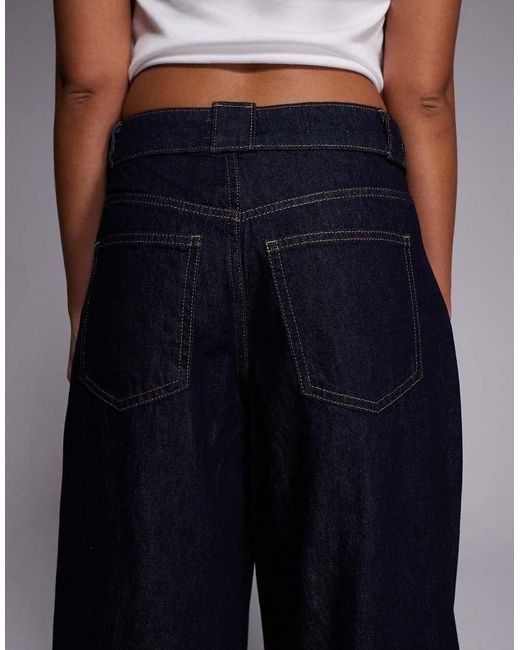 River Island Blue Baggy Wide Leg Jean