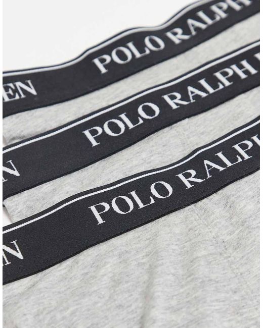 Polo Ralph Lauren White 3 Pack Contrast Logo Waistband Classic Trunks for men