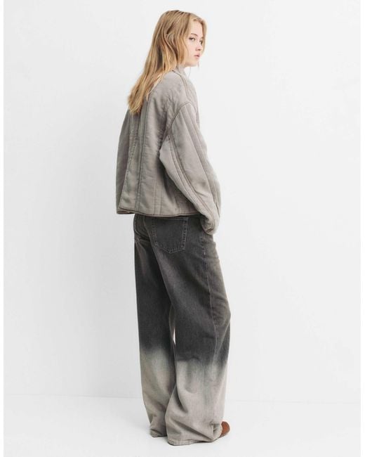 Pull&Bear Gray – oversize-steppjacke