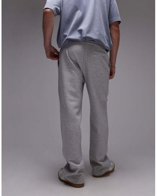 Topman Gray Premium Heavyweight Straight Leg Jogger for men
