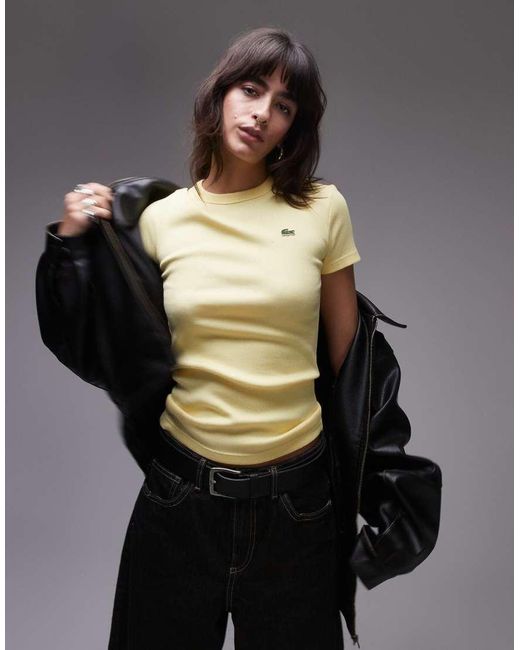 Lacoste Natural Ribbed Tee