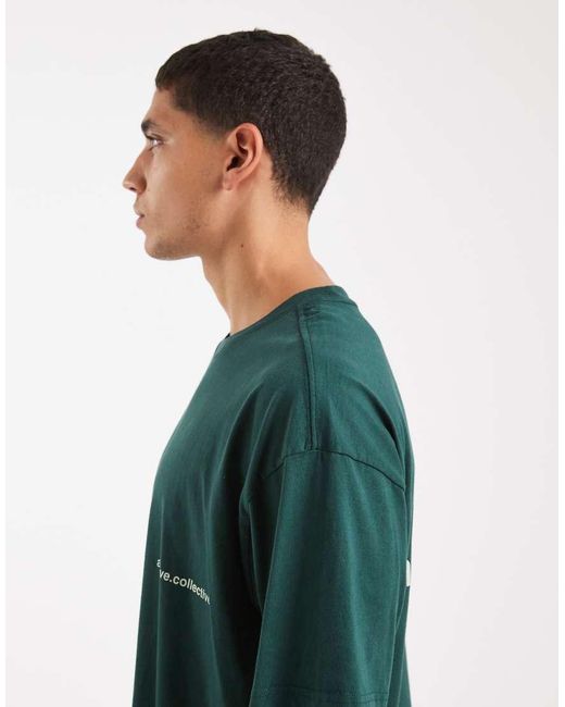 Cotton On Green Box Fit T-shirt With Graphic for men