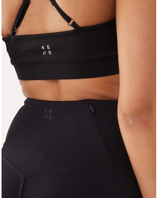 4505 Black Hourglass Icon Active High Waist 5 Inch Legging Short With Zip Phone Pocket