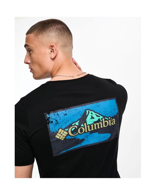Columbia Blue Rapid Ridge Back Graphic T-shirt for men