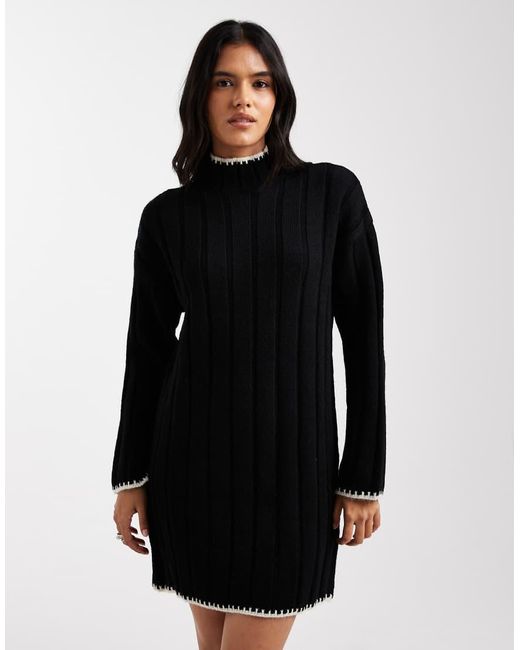 Vestito Corto Con Cuciture A Contrasto di ONLY in Black