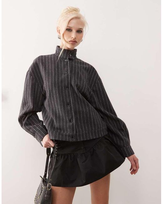 Motel Black Lastika Pinstripe Jacket