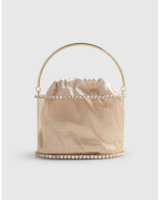 River Island Natural Gem Raffia Flower Basket Bag