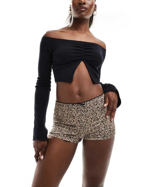 Bershka Multicolor Contrast Trim Micro Shorts
