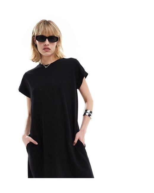 AllSaints Black Anna Maxi T-shirt Dress