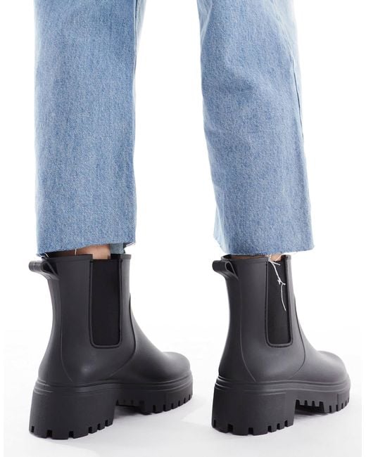 London Rebel Blue Phoebe Chunky Chelsea Boots