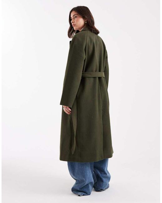 Pieces White Double Breasted Wool Coat