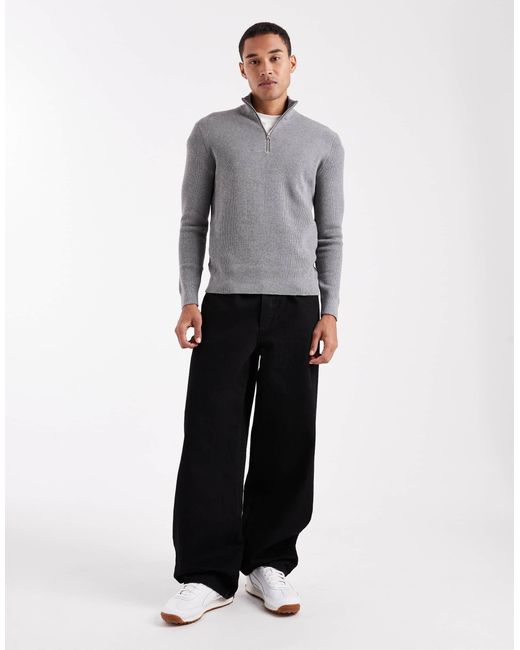 Only & Sons – gerippter pullover in Gray für Herren