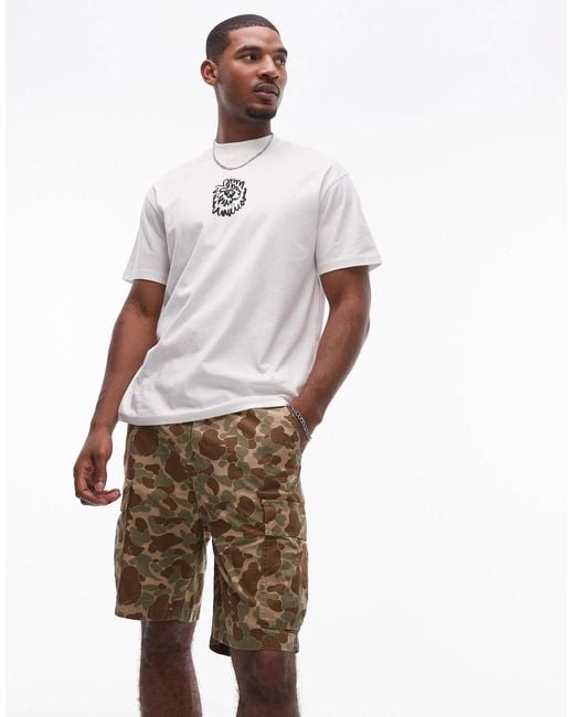 Levi's – carrier duck – cargo-shorts aus ripstop mit military-muster in White für Herren