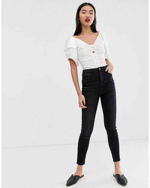 regular high waist jeans stradivarius