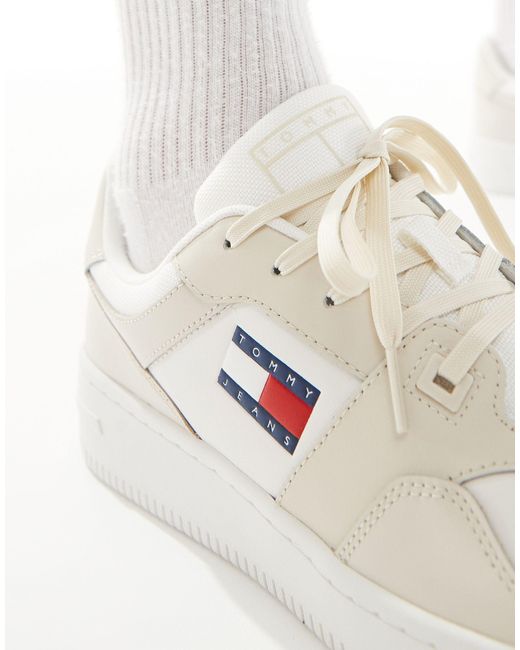 Tommy Hilfiger White Retro Basket Essential Trainers for men