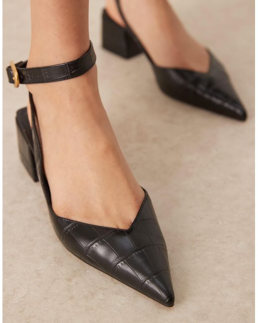 ASOS Black Sienna Mid Block Heel Shoes