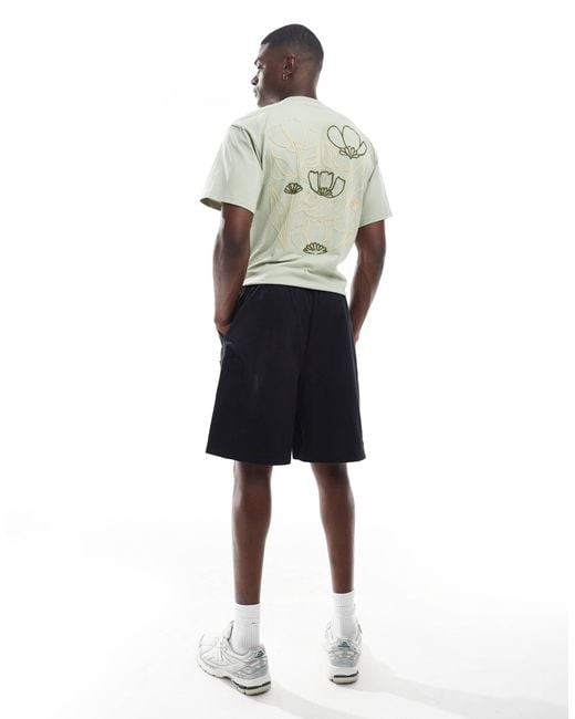 ASOS White Mid Length Cargo Jort With Patch Detail for men