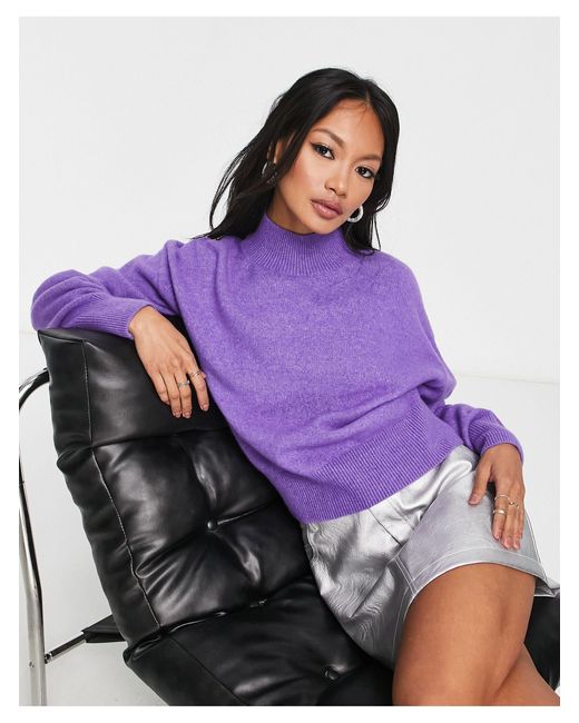  Other Stories mock neck sweater in lilac