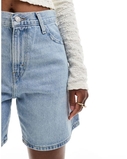 Short baggy taille haute en jean - clair Levi's en coloris Blue