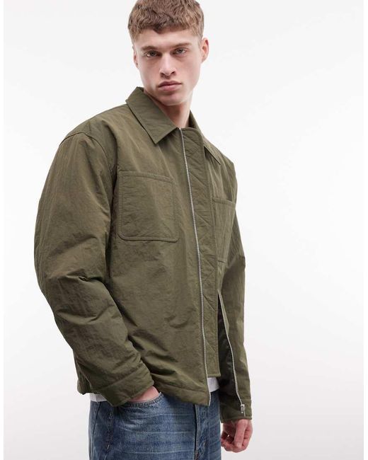 ASOS Green Harrington Jacket for men
