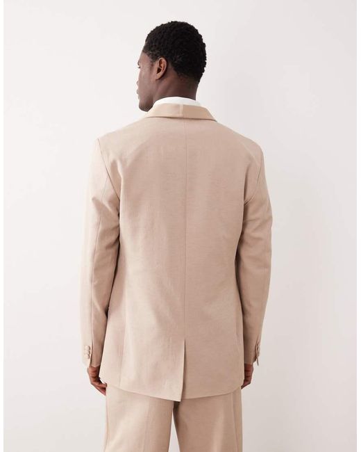 ASOS Natural Regular Tuxedo Suit Jacket for men