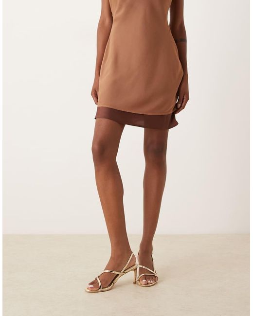 Glamorous Brown Strappy Heeled Sandals