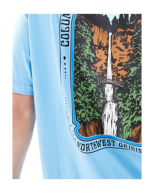Columbia Blue Cavalry Trail Back Print T-shirt for men