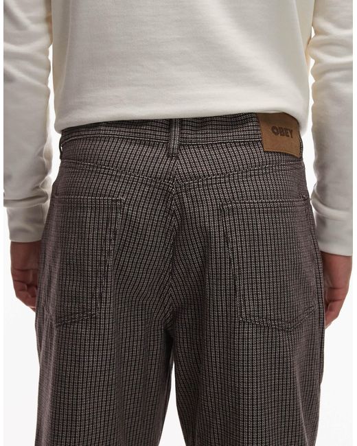 Obey – klassische weite jeans aus denim mit schottenkaromuster in White für Herren