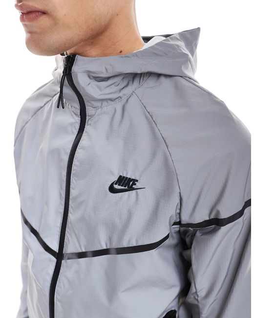 Nike Gray Tech Woven Full Zip Jacket for men