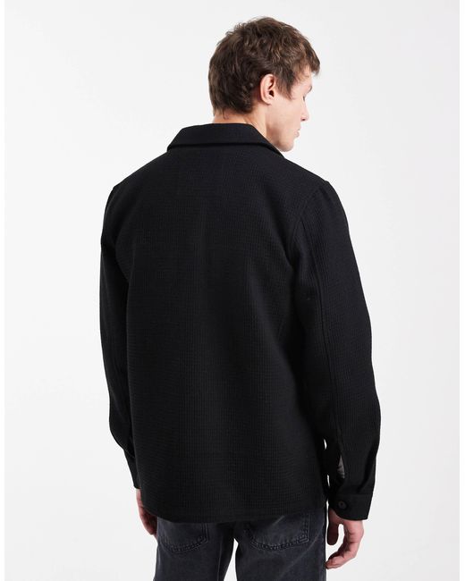 Threadbare Black Pocket Front Shacket for men