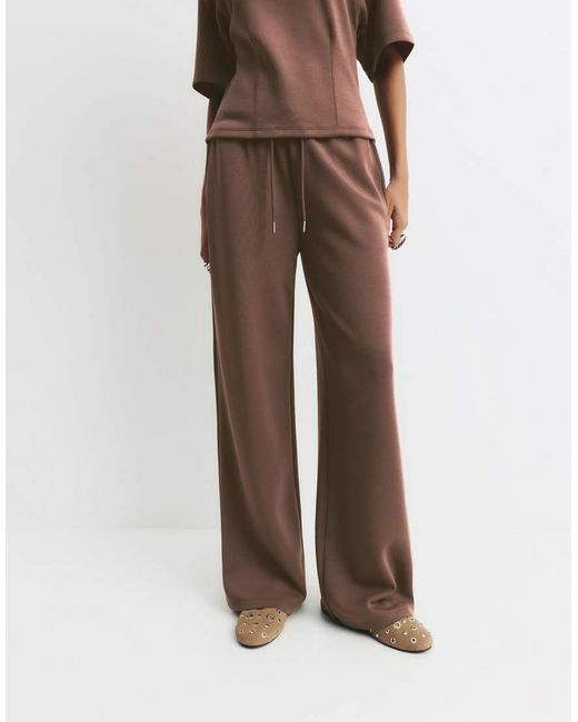 Pull&Bear Brown Wide-leg Sweatpants